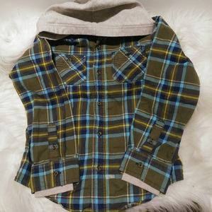 Hooded button down shirt